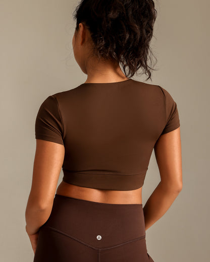 MOVING PEACH Women Sports T-shirts Slim Fit Yoga Top Breathable Comfort Removable Bra Cups Gym Pilates Dance Daily wear CTU2
