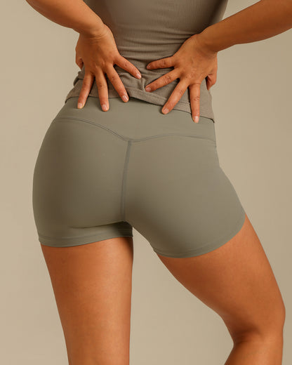 MOVING PEACH Women Yoga Shorts High-Rise Sweat-wicking Training Running Shorts BPK