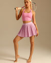MOVING PEACH Women Tennis Skirt Badminton Skirt Golf Skirt High-Rise Side Pocket Micro Pleated Skirt With Comfy Inner Short Yoga Dance Daily wear AKC2 AKC(Narrower)