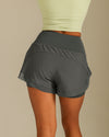 MOVING PEACH Sports Running Shorts High Waist Mesh Training Cycling Shorts with Pocket APG