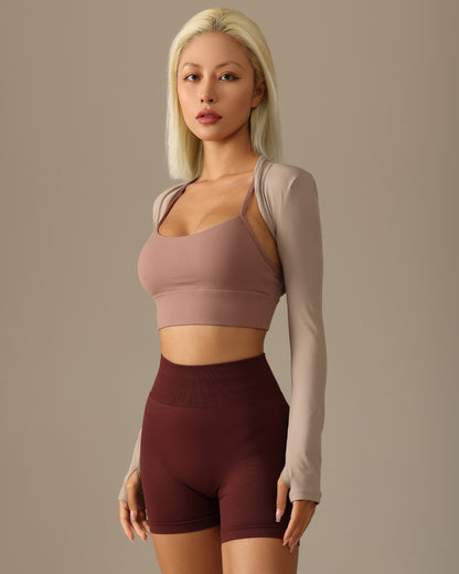 MOVING PEACH UV Protection Long Sleeve Cool feeling Shawl Sweat-wicking Fitness Top Comfort Daily Wear ASC
