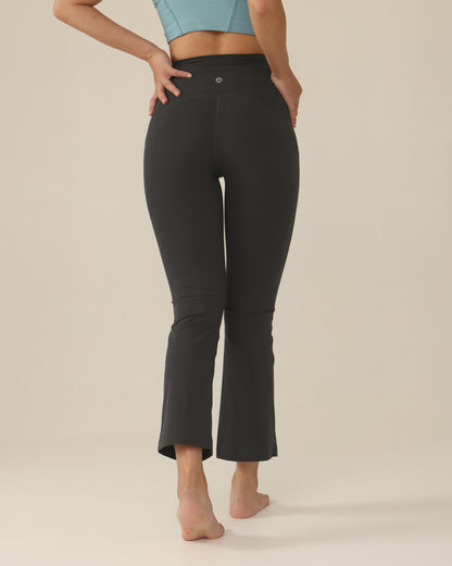 MOVING PEACH Women Yoga Flared Pants High-Rise Butt Lifting Sports Pilates Cropped Pants Breathable ACH