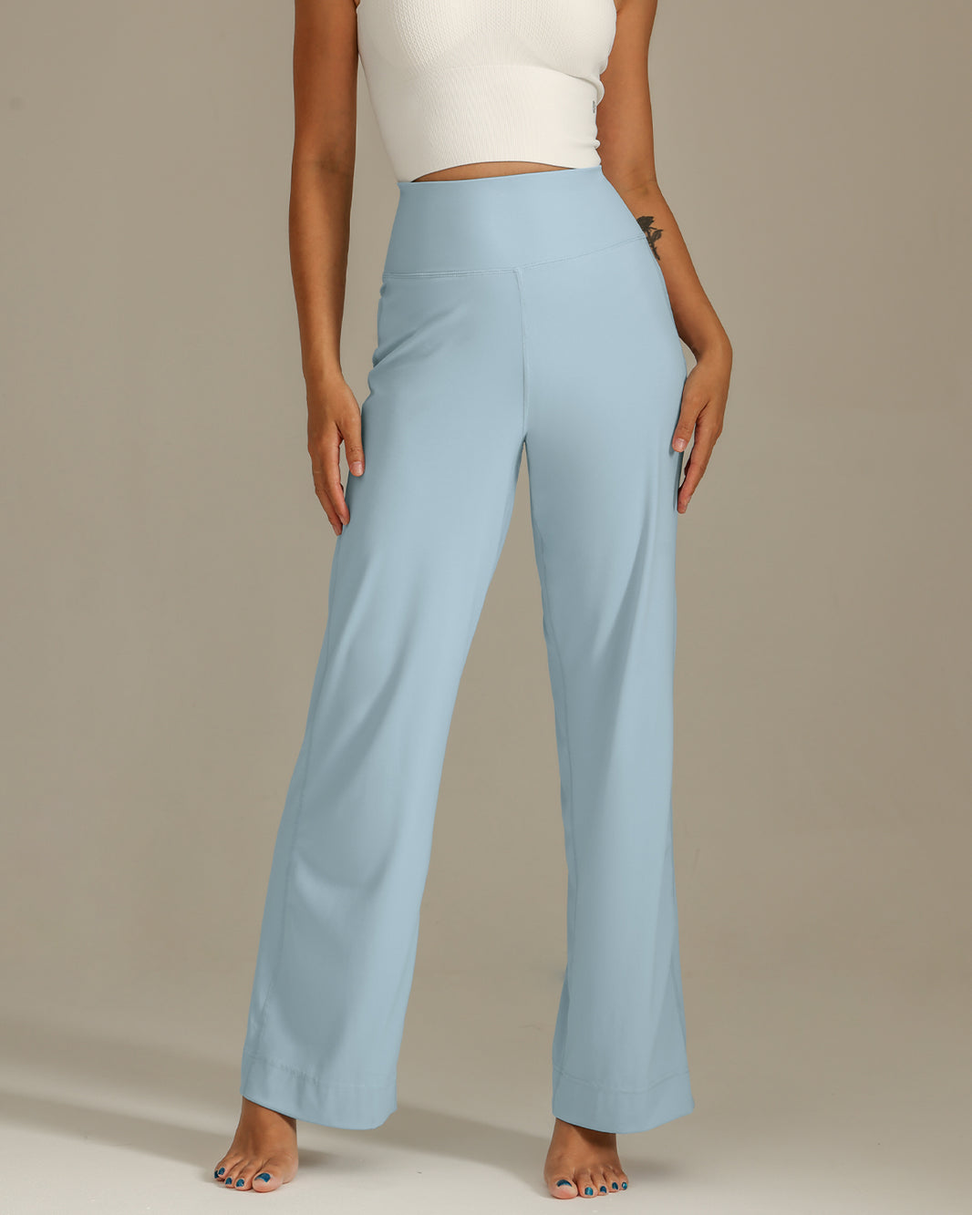 MOVING PEACH Women Wide-Leg Pants High waist Breathable Loose Sports Pants Outdoor Training Running Dance Daily Wear ELG