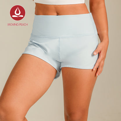 MOVING PEACH Women Sports Shorts High Waist Adjustable Waist String Cycling Shorts Comfort Gym Running Daily wear APR(new)
