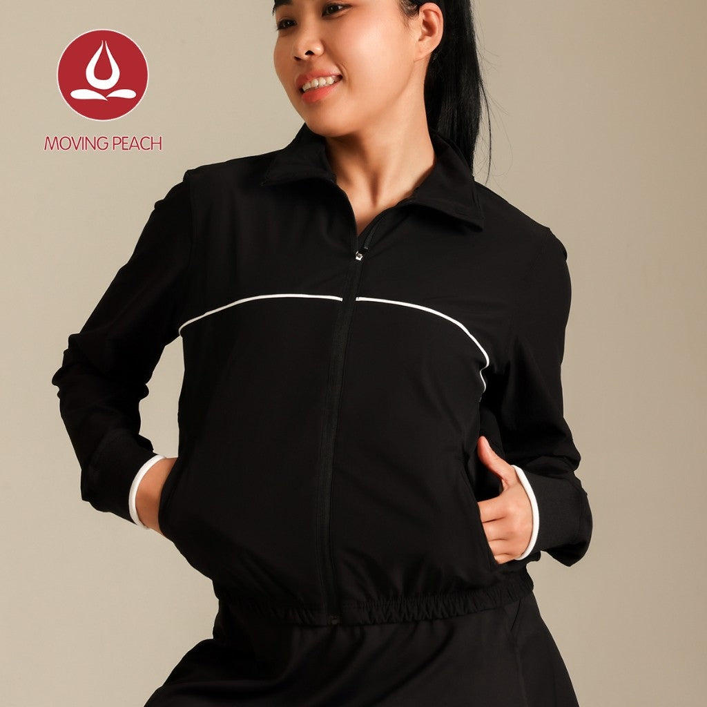 MOVING PEACH Women Sports Coats Lightweight UPF 50+ Mock neck UV Protection Jacket Loose Fit Outdoor Running Daily Wear ASN