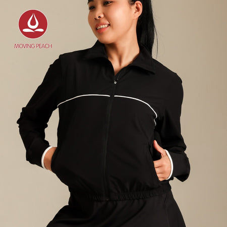 MOVING PEACH Women Sports Coats Lightweight UPF 50+ Mock neck UV Protection Jacket Loose Fit Outdoor Running Daily Wear ASN