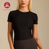 MOVING PEACH Women Sports T-shirts Slim fit Ribbed Yoga Short Sleeve Comfort Pilates Fitness Dance Daily wear BTR
