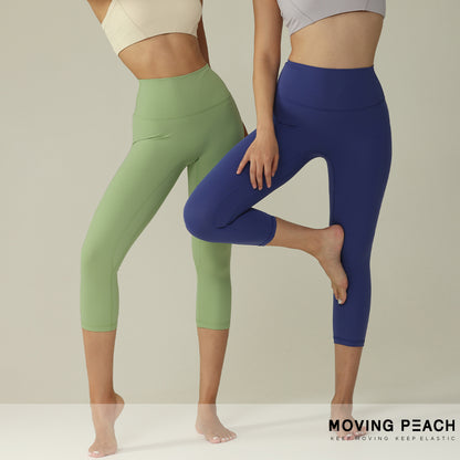 MOVING PEACH Capri Pants Yoga Pants High Waist Buttery Soft Fitness Cropped Pants With Pocket ACT