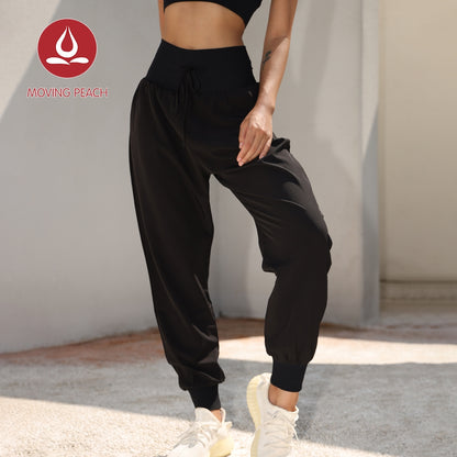 MOVING PEACH Women Jogger Pants High-Rise Full Length Sports Bottom S-XL DLD