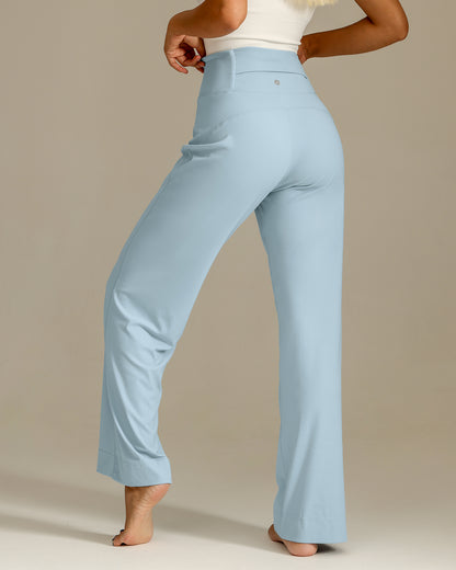 MOVING PEACH Women Wide-Leg Pants High waist Breathable Loose Sports Pants Outdoor Training Running Dance Daily Wear ELG