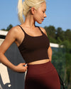 MOVING PEACH Women Sports bra Spaghetti straps Comfort Yoga Top Fixed Bra Cups Fitness Dance Daily Wear GBW 2.0