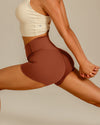 MOVING PEACH Women Yoga Shorts High-Rise Sweat-wicking Training Running Shorts BPK