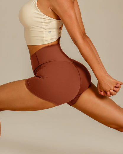 MOVING PEACH Women Yoga Shorts High-Rise Sweat-wicking Training Running Shorts BPK