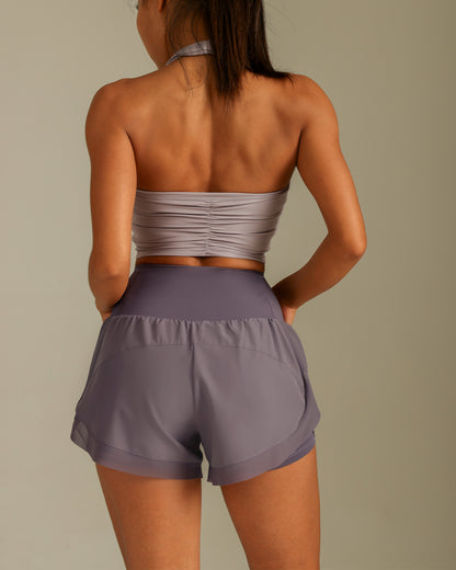 MOVING PEACH Sports Running Shorts High Waist Mesh Training Cycling Shorts with Pocket APG