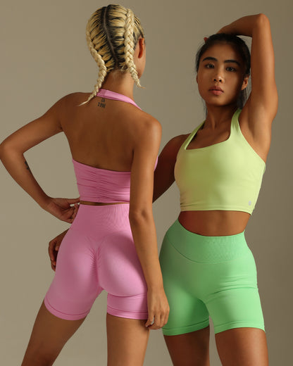 MOVING PEACH Women Halter Top Sexy Yoga Fitness Backless Top with Removable Pads BVS