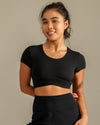 MOVING PEACH Women Sports T-shirts Slim Fit Yoga Top Breathable Comfort Removable Bra Cups Gym Pilates Dance Daily wear CTU2