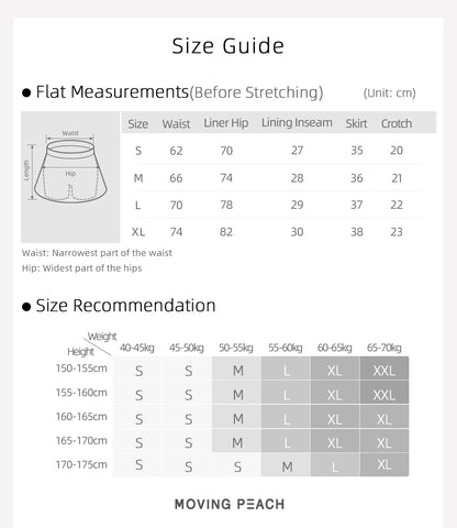 MOVING PEACH Women Tennis Skirt Golf Skirt High-Rise Quick-drying Badminton Skirt Two Side Pockets Sports Skirt With Comfy Inner Short Gym Running Dance Daily wear AKZ