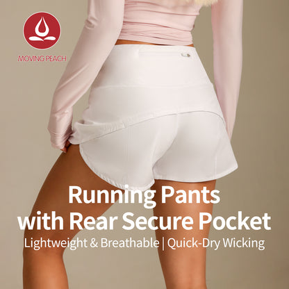 MOVING PEACH Women Sports Shorts High Waist Adjustable Waist String Cycling Shorts Comfort Gym Running Daily wear APR(new)