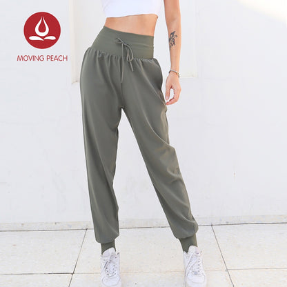 MOVING PEACH Women Jogger Pants High-Rise Full Length Sports Bottom S-XL DLD