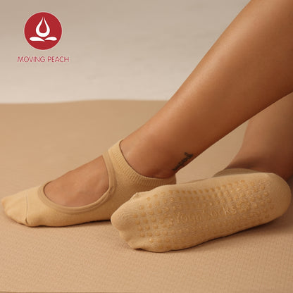 MOVING PEACH Yoga Socks Pilates Socks Soft Breathable Non-Slip Dance Socks Barre Socks