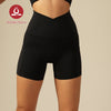 MOVING PEACH Women Cycling Shorts Breathable Quick Dry V-shaped Waistband Design Sports Running Shorts With Two Side Pockets ACN