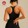 MOVING PEACH Women Sports Tank Top Comfort Square neck Racerback Yoga Top Fixed Bra Cups Pilates Fitness Dance Daily wear CVI
