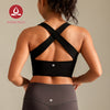 MOVING PEACH Women Sports Tank Top Wide Shoulder Straps Cross-Back Yoga Top Breathable Soft Removable Bra Cups Gym Dance Daily wear BVX2