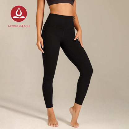 MOVING PEACH Women Sports Yoga Leggings Buttery Soft High waist Butt Lifting Training Pants Lycra Fabric Pilates Tights with Pocket Gym Dance Daily wear ELT(new)