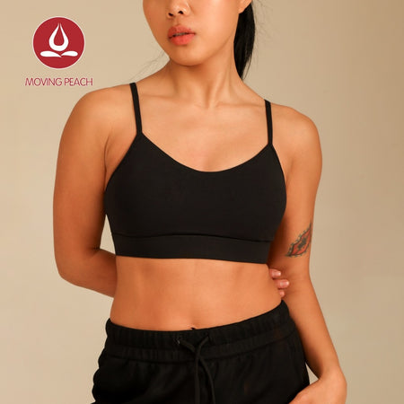 MOVING PEACH Women Sports Bra Comfort Adjustable Straps Yoga Top Removable Bra Cups Fitness Dance Daily wear ABI
