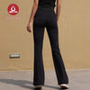 MOVING PEACH Women Flared Pants High-rise Dance Training Bell-bottoms Sports Fitness Back Pockets DLN