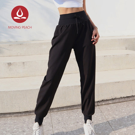 MOVING PEACH Women Jogger Pants High-Rise Full Length Sports Bottom S-XL DLD