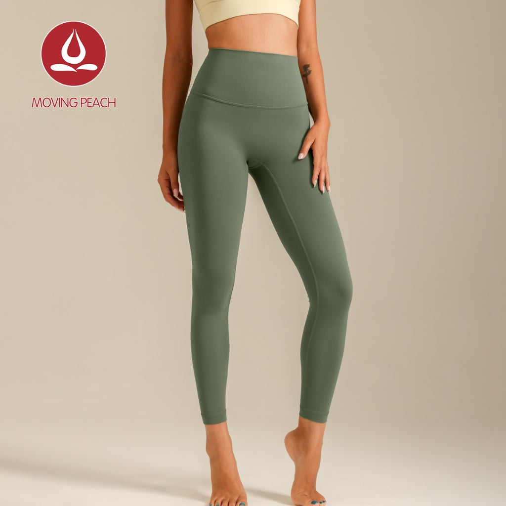 MOVING PEACH Women Sports Fitness Pants Skin-friendly High waist Yoga Trouser FlowMotion Pants BLB