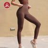 MOVING PEACH Women Fitness High-Rise Fleece Tight S-XL Running Warm Breathable Leggings DLI