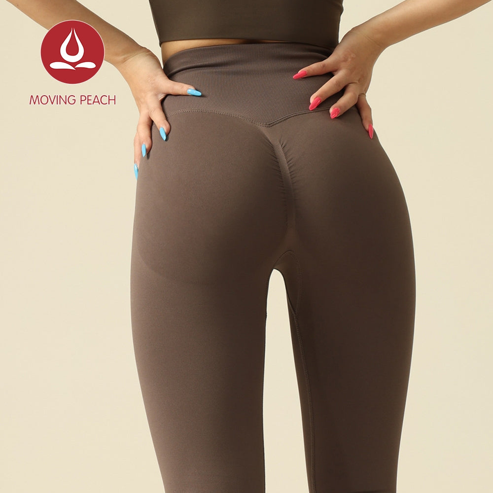 MOVING PEACH Women Sports Leggings High Waist Seamless Training Fitness Pants ALG2