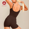 MOVING PEACH Women Sports Bodysuit One Piece Design Jumpsuit Ballet Leotard Adjustable Straps Removable Bra Cups Pilates Outfit Gym Dance Daily wear AJA