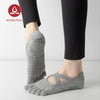 MOVING PEACH Women Sports Sock Breathable Five toe design Yoga Sock Cross Strapping Non-slip Barre Socks