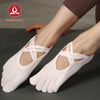 MOVING PEACH Women Sports Sock Breathable Five toe design Yoga Sock Cross Strapping Non-slip Barre Socks