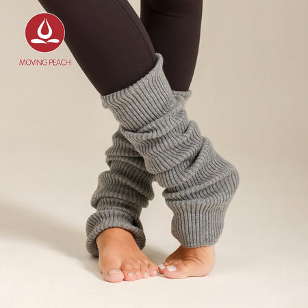 MOVING PEACH Wool Leg Warmers for Women Fall Winter Warm Wool-blend Cable Knit Yoga Leg Warmers Comfort Pilates Barre Ballet Daily wear