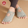 MOVING PEACH Women Sports Sock Breathable Five toe design Yoga Sock Cross Strapping Non-slip Barre Socks