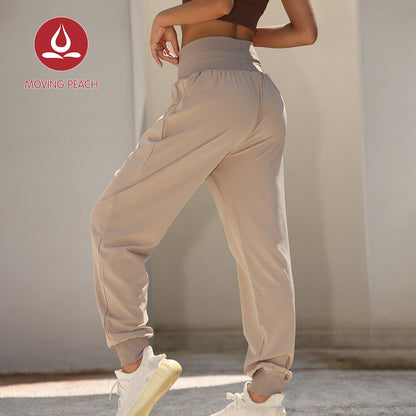 MOVING PEACH Women Jogger Pants High-Rise Full Length Sports Bottom S-XL DLD