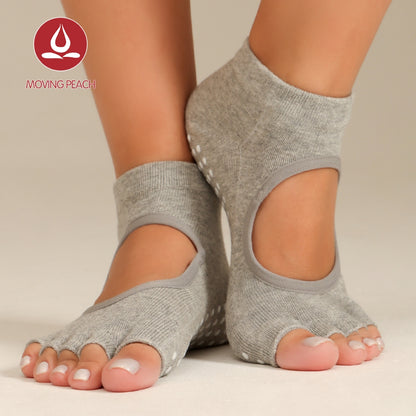 MOVING PEACH Yoga Socks Pilates Socks Soft Breathable Non-Slip Dance Socks Barre Socks