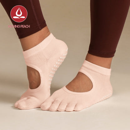 MOVING PEACH Yoga Socks Pilates Socks Soft Breathable Non-Slip Dance Socks Barre Socks
