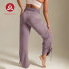 MOVING PEACH Women Loose Yoga Pants High waist Lightweight Adjustable Draped Wide-Leg Pants Quick Dry Comfort Pilates Daily wear ELF