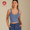 MOVING PEACH Women Sports Tank top Comfort Wide Shoulder Straps Yoga Top Breathable Removable Bra Cups Crop Top Fitness Running Dance Daily Wear AVV(lumair)