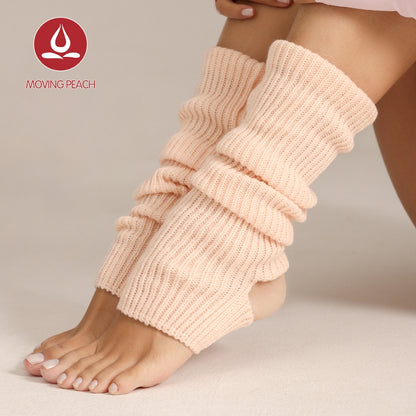 MOVING PEACH Footed Leg Warmers for Women Fall Winter Warm Knitted Ribbed Leg Warmers Elegance Comfort Yoga Pilates Barre Ballet Daily wear