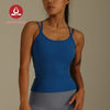MOVING PEACH Tank Top Woman Breathable Pilates Yoga Top Quick Drying Multi-cross Camisole Sports Fitness Running Dance Sleeveless Top With Removable Pads AVH