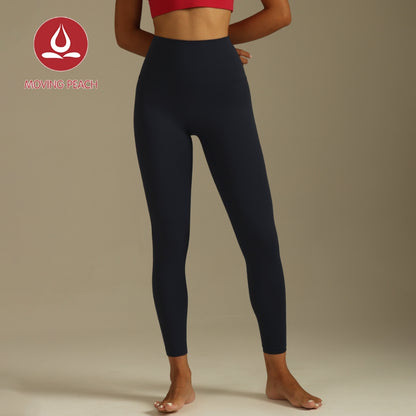 MOVING PEACH Women Compression Leggings Breathable High Waist Training Sports Pants Soft Quick-drying No Front Seam Gym Yoga Pants Shaping Training Sculpt Leggings HLL2
