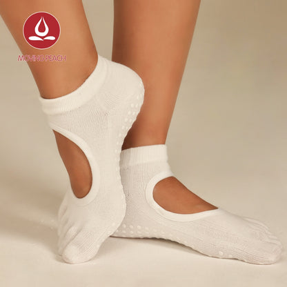 MOVING PEACH Yoga Socks Pilates Socks Soft Breathable Non-Slip Dance Socks Barre Socks
