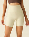 MOVING PEACH Women Cycling Shorts High Waist Hip-lifting Fitness Shorts Buttery Soft Breathable Running Shorts With Side Pockets APC