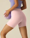 MOVING PEACH Women Cycling Shorts High Waist Hip-lifting Fitness Shorts Buttery Soft Breathable Running Shorts With Side Pockets APC